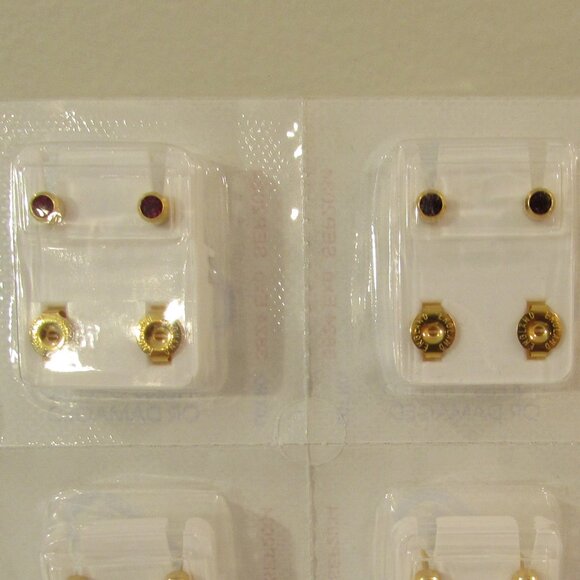 Caflon Surgical Steel 4mm Ear Piercing Studs, 12 Pair Birthstone Colors - Picture 3 of 12